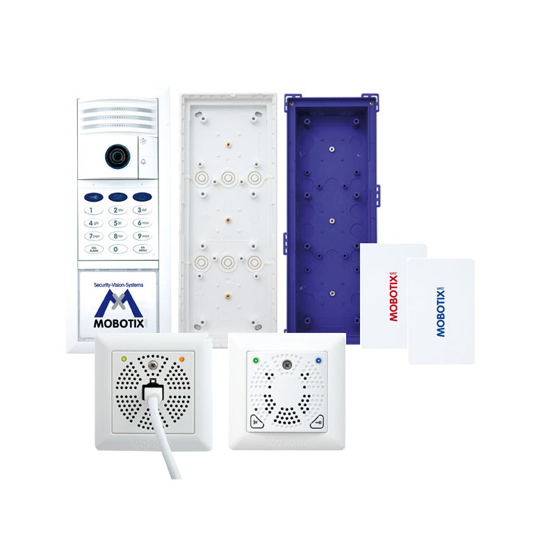 Kit de videoportero IP MOBOTIX T25 6MP con teclado RFID, DoorMaster y Mx2wire, blanco MX-T25-SET2