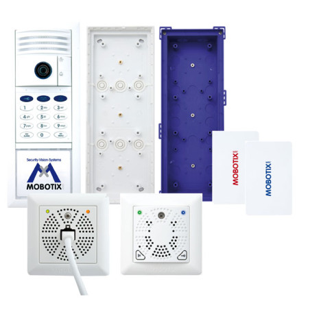 Kit de videoportero IP MOBOTIX T25 6MP con teclado RFID, DoorMaster y Mx2wire, blanco MX-T25-SET2